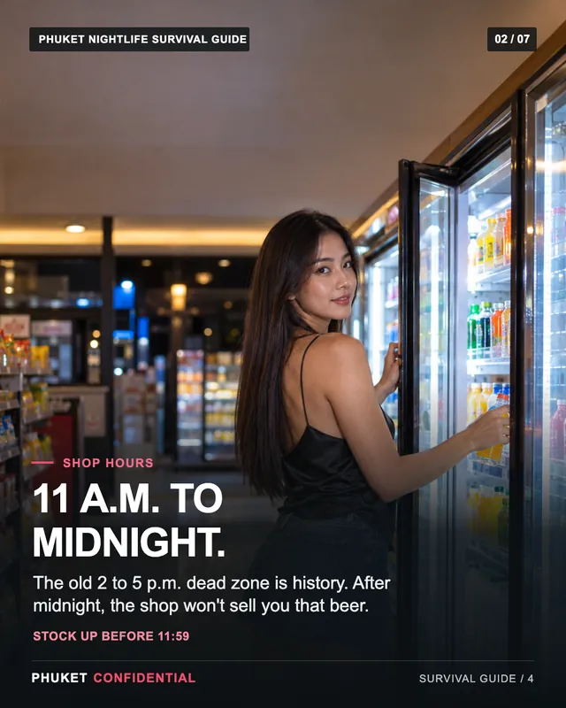Slide 2: 11 a.m. to midnight. The old 2 to 5 p.m. dead zone is history. After midnight, the shop won't sell you that beer.